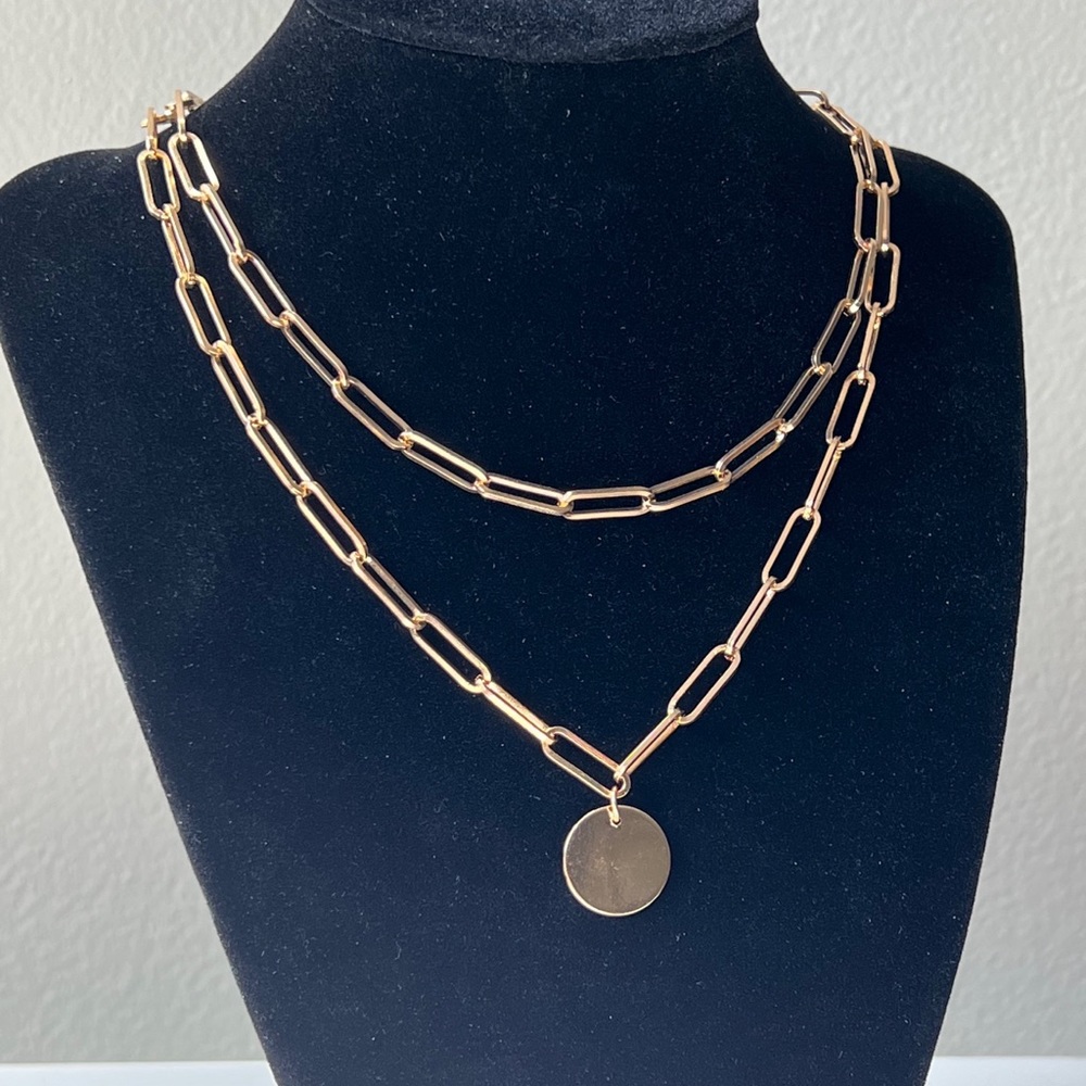 Layered Link Chain Necklace - Picture 2 of 2